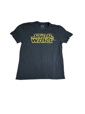 Star Wars Black Tee with White Speckle and Yellow Graphic